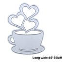 Love Heart Coffee DIY Metal Scrapbook Craft Embroidery Cutting Die Stencils