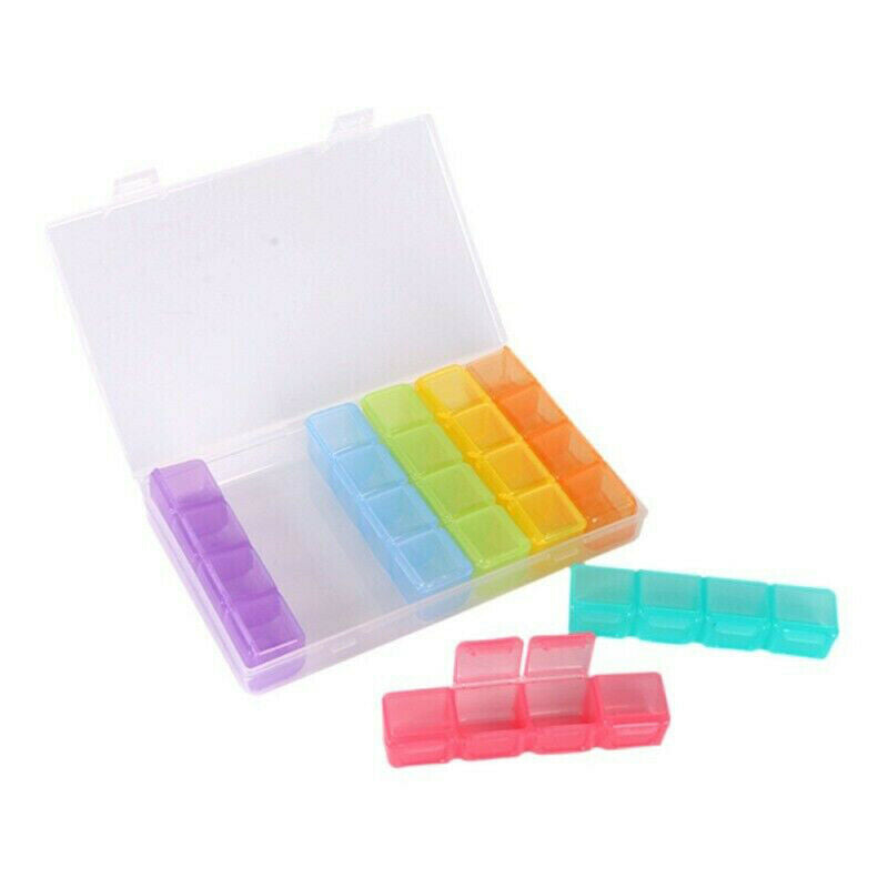 Large 28 Compartment Pill Box 7 Day Medicine Storage Organizer Container Case