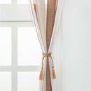 Window Sheer Curtains Rod Pocket Faux Linen Voile Curtains ~Color_4