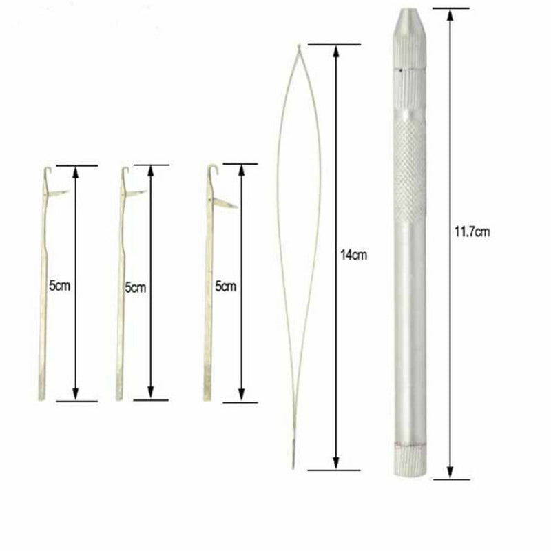 Hair Extension Hook Pulling Tool Kit Needle Threader Micro Ring Beads Loop ho Bj