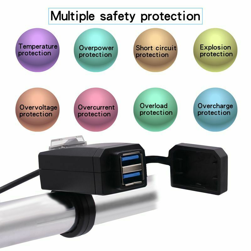 Motorcycle Handlebar Usb Charger Qc3.0 Moto Charger Car Waterproof Large Po M7Q6