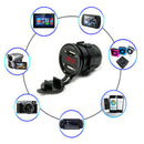 Dual USB LED Charger Socket Voltage Voltmeter Panel 12V DC Motorcycle Car 3.1A