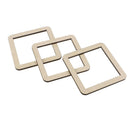 3Pcs Unfinished Wooden Hollow Square Wood Pieces for Woodcradt DIY 100mm