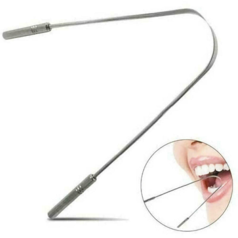Stainless Steel Tongue Scraper Cleaner Fresh Breath Tool Coated Cleaning Z2C0