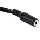 28cm 3.5mm Female to Dual Jack Female Y Splitter Stereo Audio Cable Black