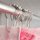 New Heavy Duty Shower Curtain Rings Hooks Set of 12 Bathroom Poles Rod 3C