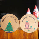120pcs Merry Christmas Owl Paper Sealing Stickers Xmas Tree DIY Gifts Labels FT