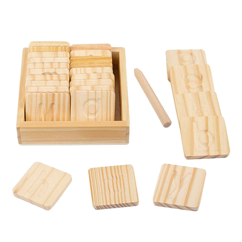 Wood Alphabet Tracing Puzzle Wood Cards Blocks Capital Letter Recognition 3+