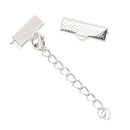370Pcs 10/16/20mm Crimp End Fold Over Clasps Cord End Clip DIY Jewelry Makin Ew