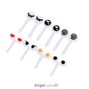 10Pcs Eye Mini Fruit Fork Cartoon Children Fruit Dinner Desert Sticks Fork