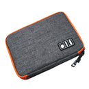 Nylon Dual Layer Travel Phone Charger Accessories Organizer Bag S-Grey