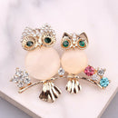 Cute Crystal Owl Animal Corsage Banquet Decoration Women Brooch Pin Jewelry G 3C