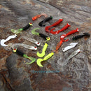 17pcs Fishing Lure Lead Jig Head Hook Grub Worm Soft Baits Shads Silicone Tackle