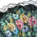 Mini Flowers Pattern Wave Edge Lace Spanish Style Hand Fan Black, Green M8C4