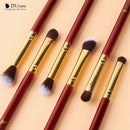 Ducare 7Pcs Red Eye Makeup Brush Set Makeup Brushes Eyeshadow Blending Eyeb