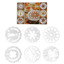6pcs Cake Decor Cupcake Stencils Template Mold Dies for Birthday Xmas Party