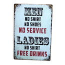20x30cm Metal Tin Sign Poster Wall Plaque Bar Tavern Garage Plate Men&Ladies