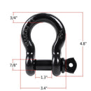 3/4" D Ring Bow Shackle Isolator 4.75 Ton Breaking Strength For Vehicle Recovery