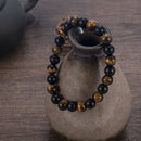 Men's Tiger Eye Matte Mala Gems Yoga Beaded Bracelet Energy Viking Jewelry