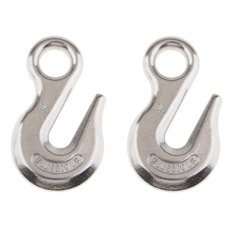 2pcs Lifting Eye Hook Stainless Steel 3/8" for Winch Cable ATV UTV