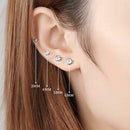 4 Pairs Round Rhinestone Earrings Zircon Crystal Ear Studs Korean Jewelry Gift