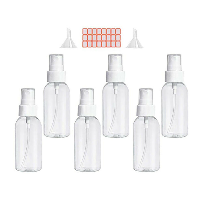 2pcs 50ml Portable Transparent Empty Mini Refillable Cosmetic Spray Bottles