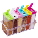 Transparent Spice Storage Containers, Set of 6 Seasoning Shaker Spice Jars  Y6Z2