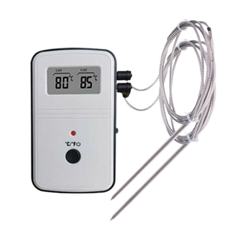 Instant Read Wireless Digital BBQ Meat Thermometer w/ Dual Probes Time Alarm