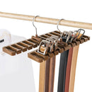10 grid Storage Rack Tie Belt Scarf Rack Organizer Closet Wardrobe Space Sa K4O9