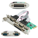 2 Port RS-232 Serial Port + 1 DB25 Printer Parallel Port PCI-E PCI Card adapt Hn