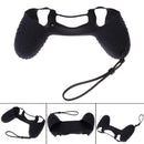 Silicone Anti-slip Grip Handle Case Cover Lanyard for Sony PS4 Tool (Black)