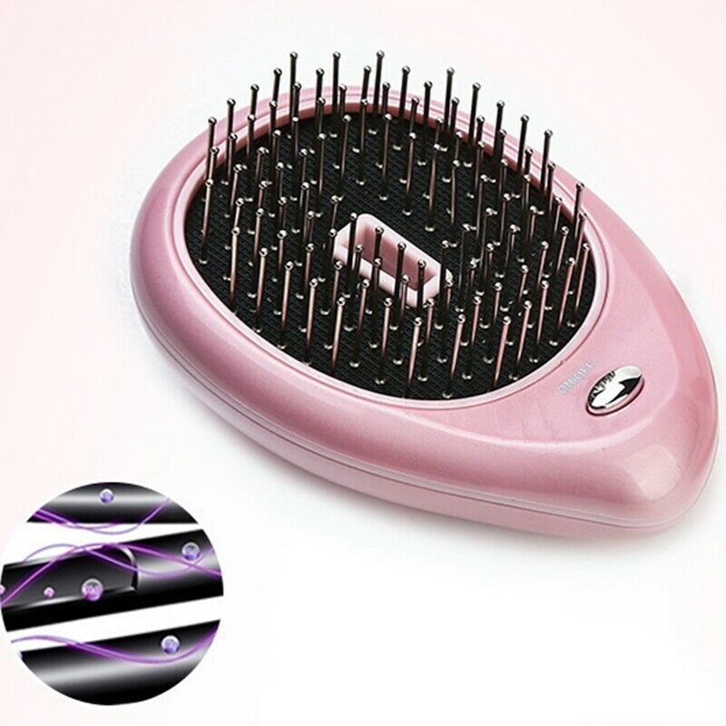 Portable Electric Hair Ionic Brush Hair Straightener Brush Negative Ion Com O3U1