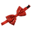 Sequin Bow Tie Dickie Bow Fancy Dress Dance Wear Red Party