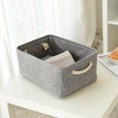 Collapsible Fabric Storage Basket Organizer Bin with Carry Handles Grey L