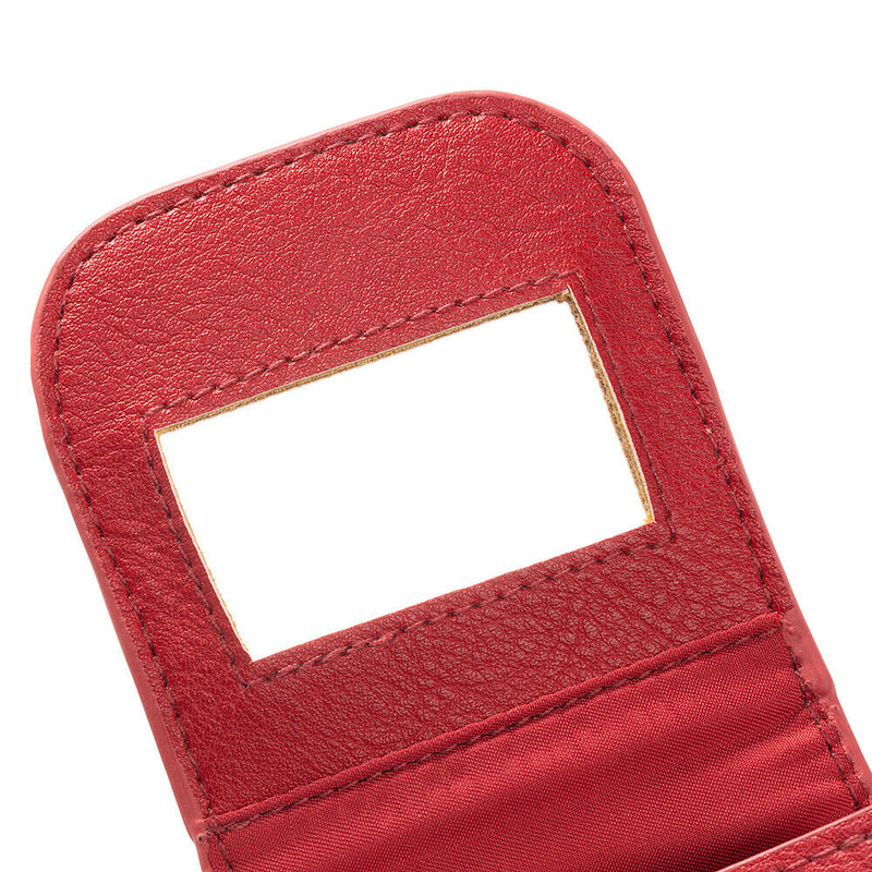 Mini Lipstick Bag PU Portable Travel Cosmetic Makeup Case Pouch (Red) A