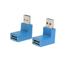 Super Speed USB 3.0 Male to Female Adapter L type 90 Degree Connector Converter