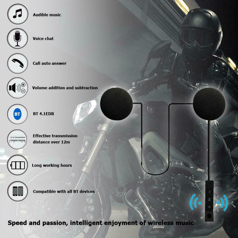 Motorcycle Bluetooth Helmet Headset Stereo Noise Reduct Battery Earphone w/Mic