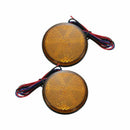 2PC LED Round Reflector Tail Brake Stop Marker Light Indicator Truck Traile