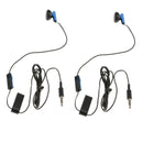 2x Wired Earphone for PS4 Controller Single Earbud Volume Control with Mic