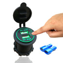 Car Boat Motorcycle Touch Switch 4.8A Dual USB Charger Socket with 2 Terminals