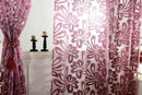 Purple Jacquard Big Flower Eyelet Curtain Sheer Living Room Valance 1x2.5M
