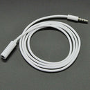 White 1M 3.5mm Male to Female Jack Stereo Audio Headphone Extension Cable JR