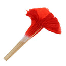 Beige Bamboo Ribs Flutter Fabric Chinese Folk Dancing Hand Fan Red White F7M8