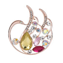 Elegant Swan Crystal Brooch Badge Rhinestone Women Lapel Decor Pin (Yellow) A