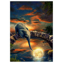 Lake Elephant 5D DIY Full Drill Round Diamond Painting Embroidery Kits Gift