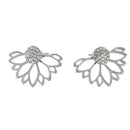 3 Pairs Lotus Flower Earrings Jackets For Women Girls Simple Chic Ear Stud