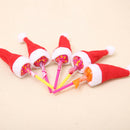 10pcs Christmas Decorations Mini Santa Claus Hats Xmas Cute Soft Candy Top A