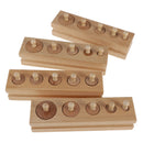 Montessori Sensorial Material - Knobless Cylinders Family Set & Wooden Block