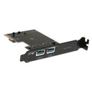 PCI-E to USB 3.0 2 Ports Controller Adapter Card Supports PCI-E 1X/4X/8X/16X