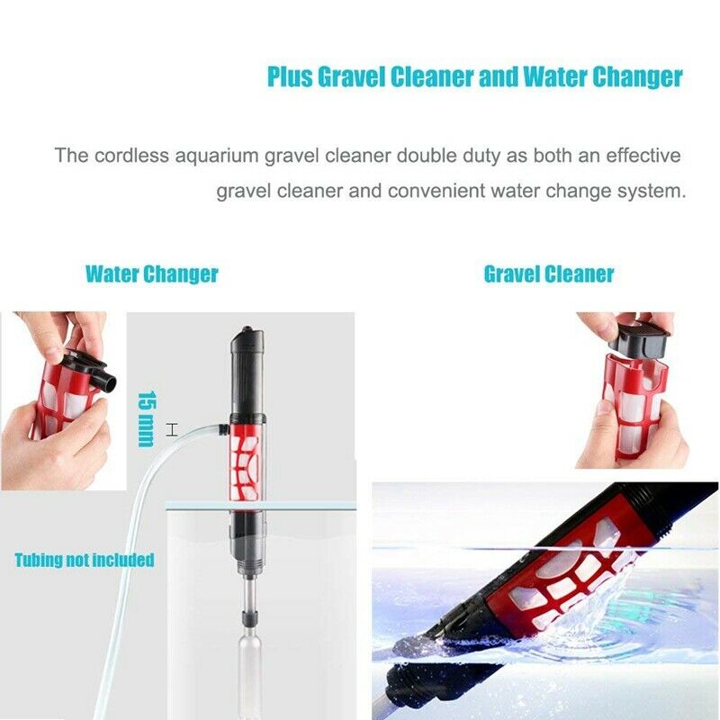 Rechargeable Automatic Aquarium Gravel Vacuum Cleaner, Sludge Extractor and